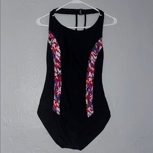 Catalina Black and Pink One Piece Swimwear with Athletic Design 110